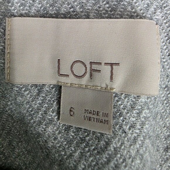 Loft Womens Gray Herringbone Blazer With Elbow Patches Size 6 - Picture 3 of 11